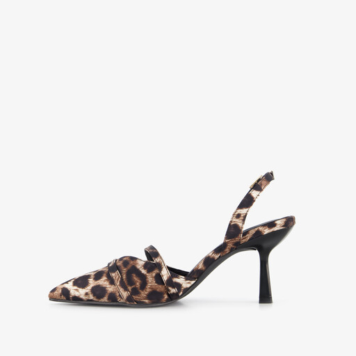 Dames pumps met panterprint en stilettohakken zwart bruin