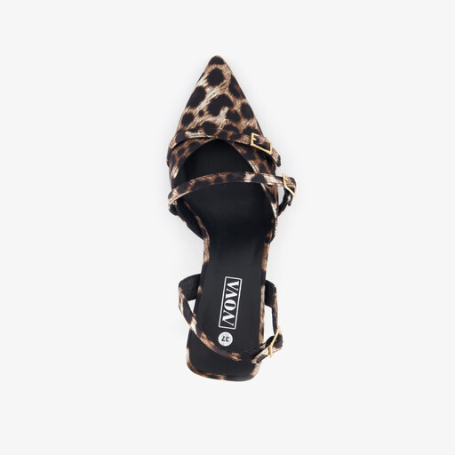 Dames pumps met panterprint en stilettohakken zwart bruin