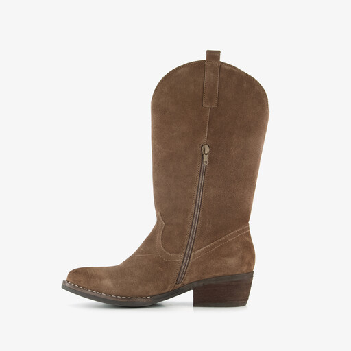 Suède dames cowboylaarzen bruin