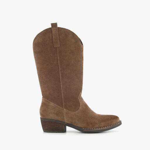 Suède dames cowboylaarzen bruin