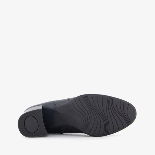 Dames enkellaarsjes met H leest zwart