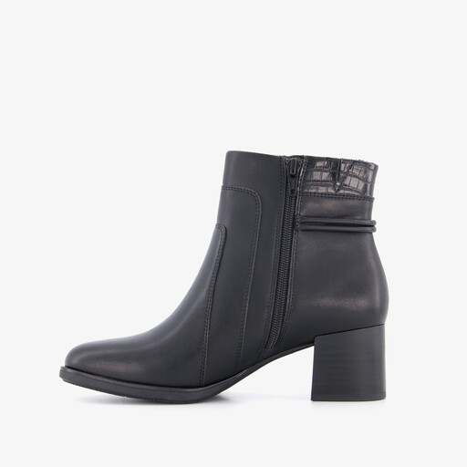 Dames enkellaarsjes met H leest zwart