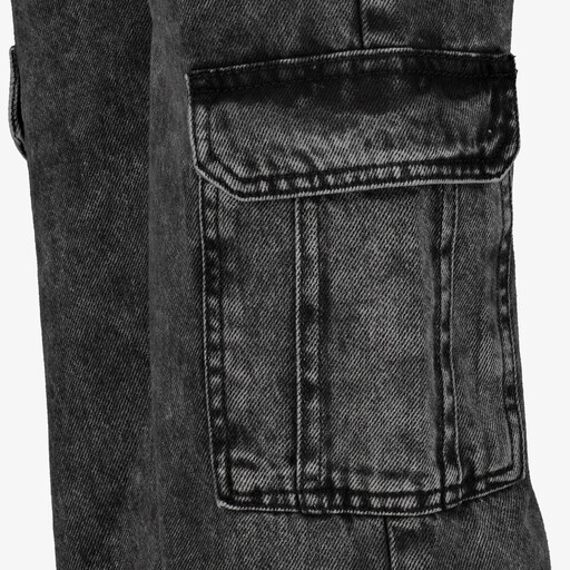 Wide leg meisjes cargo jeans donkergrijs