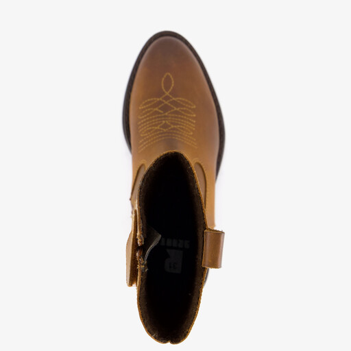 Leren meisjes cowboylaarsjes cognac