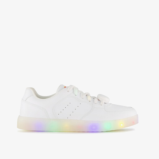 Unisex sneakers wit met lichtjes in regenboogkleuren