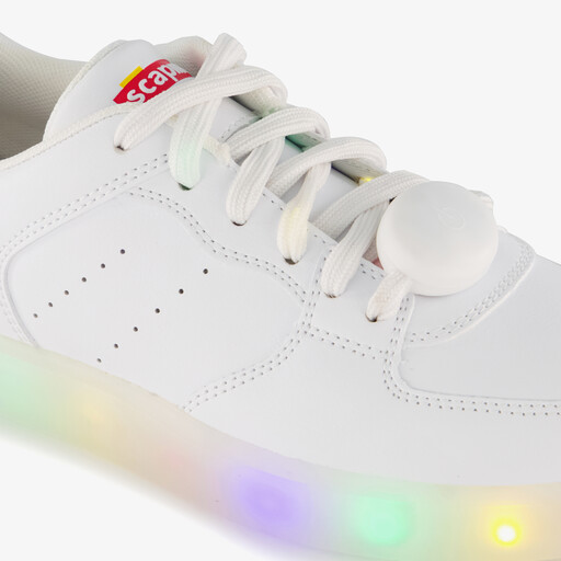 Unisex sneakers wit met lichtjes in regenboogkleuren