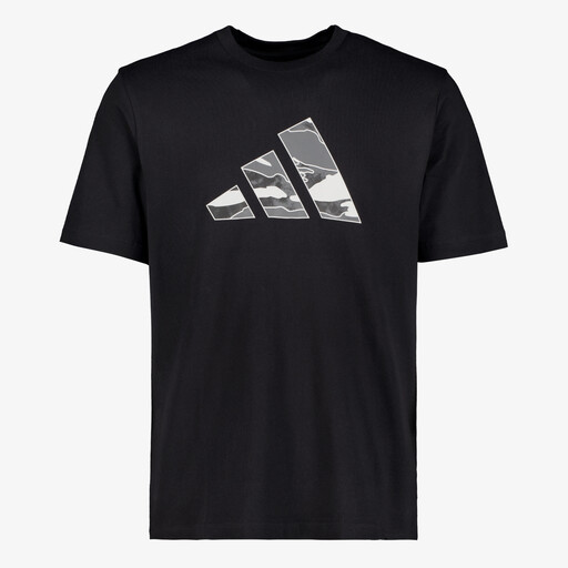 Camo Logo Grapphic heren sport T-shirt zwart