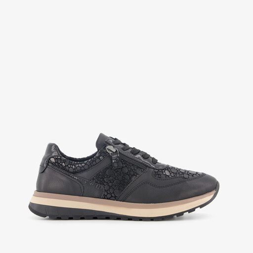 Leren dames sneakers zwart