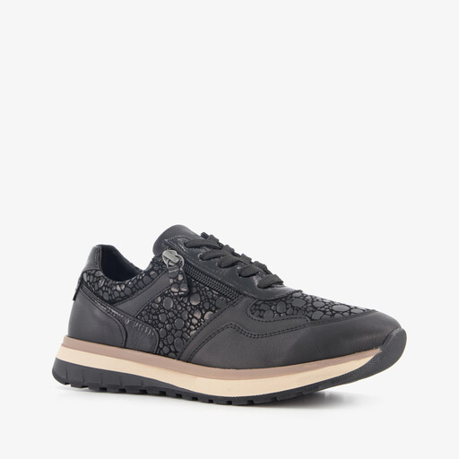 Leren dames sneakers zwart