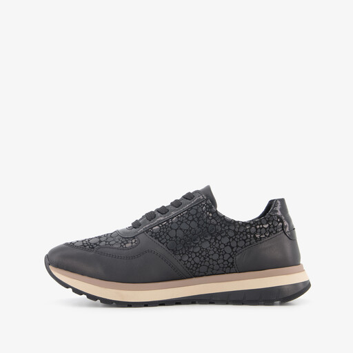 Leren dames sneakers zwart