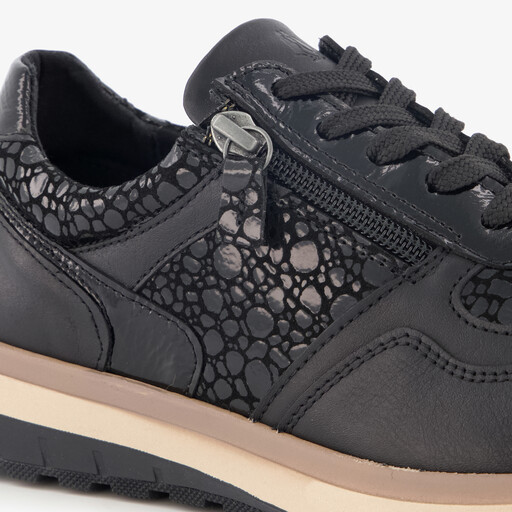 Leren dames sneakers zwart