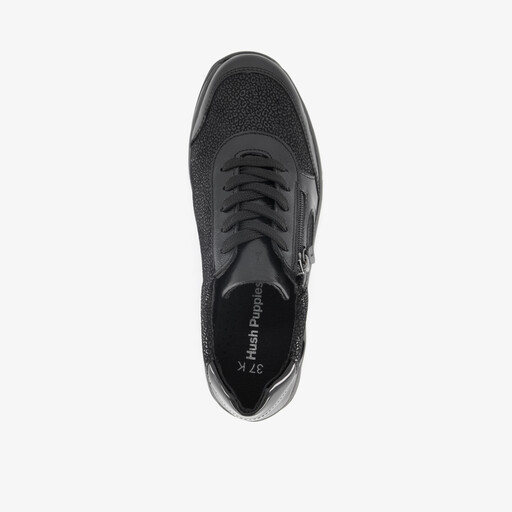 Leren dames sneakers zwart