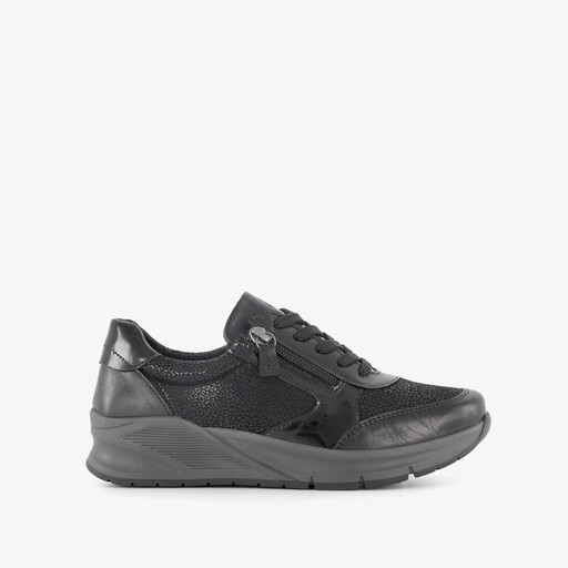 Leren dames sneakers zwart