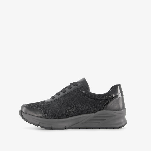 Leren dames sneakers zwart