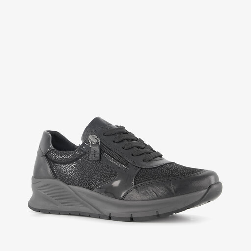 Leren dames sneakers zwart