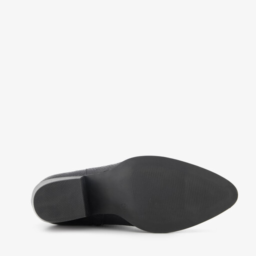 Dames cowboylaarsjes met slangenprint zwart