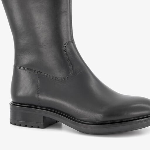 Hoge leren dames laarzen zwart