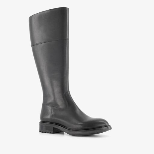 Hoge leren dames laarzen zwart