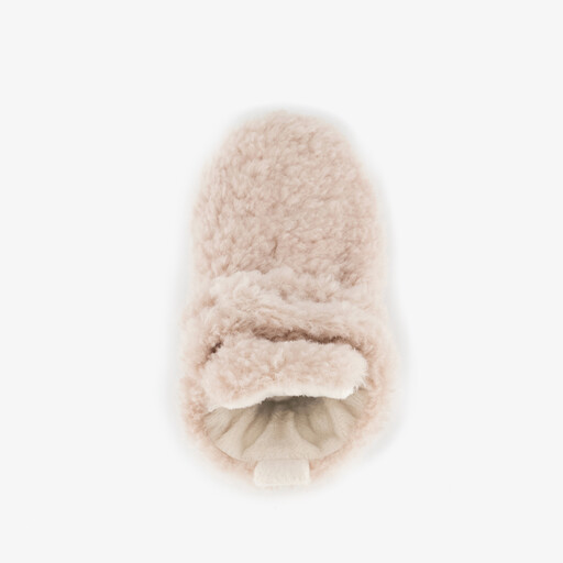 Baby teddy pantoffels beige