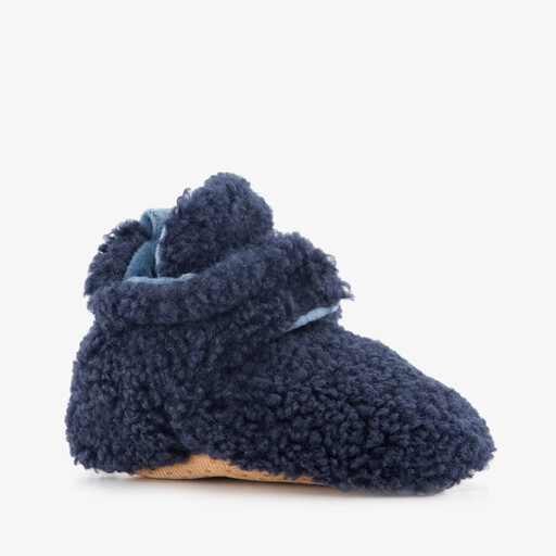 Baby teddy pantoffels donkerblauw