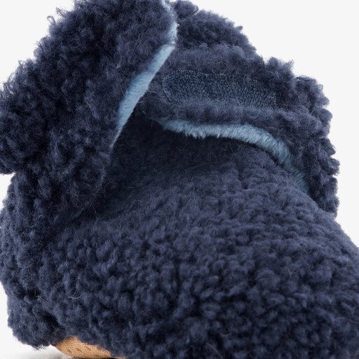 Baby teddy pantoffels donkerblauw