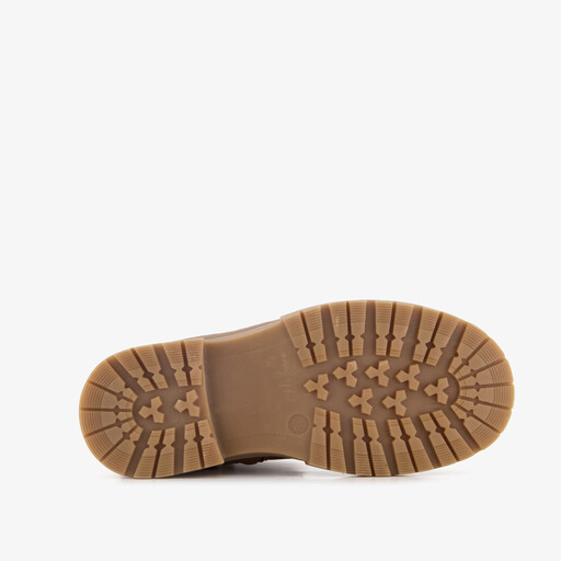 Meisjes enkellaarsjes met luipaardprint cognac