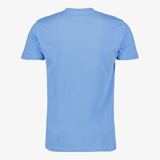 Heren T-shirt katoen met V-hals blauw