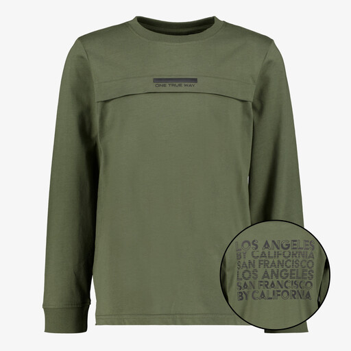 Jongens shirt Brooklynn met backprint groen