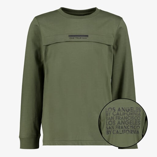 Jongens shirt Brooklynn met backprint groen