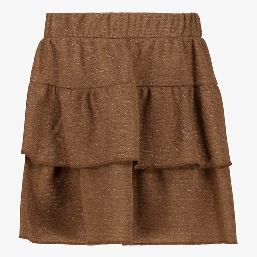 Meisjes rok glitters bruin
