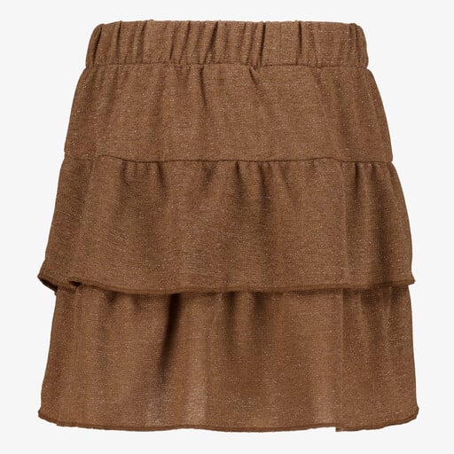 Meisjes rok glitters bruin