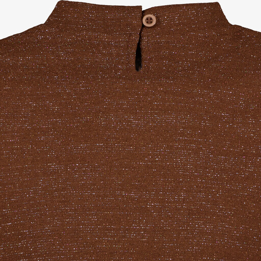 Meisjes top met lange mouwen en glitters bruin