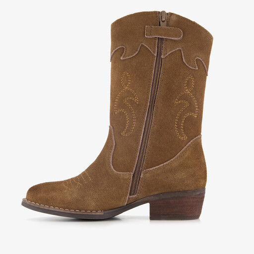 Suède meisjes cowboylaarsjes bruin