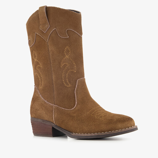 Suède meisjes cowboylaarsjes bruin