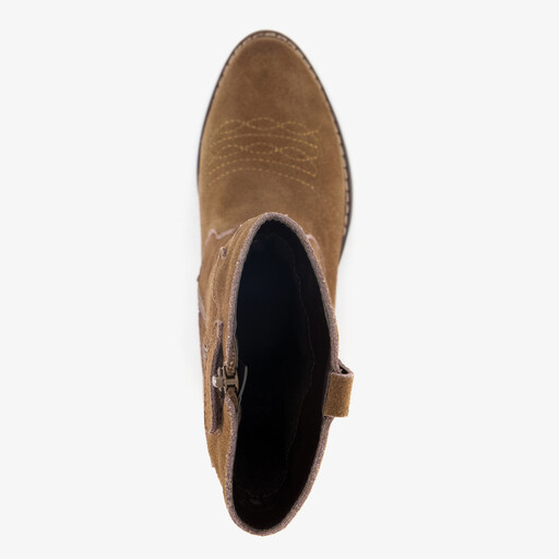 Suède meisjes cowboylaarsjes bruin