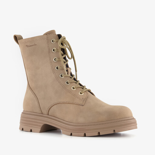 Dames veterboots beige