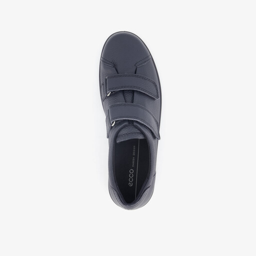 ECCO Soft 2.0 Classic leren dames sneakers met klittenband blauw