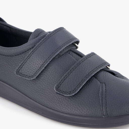 ECCO Soft 2.0 Classic leren dames sneakers met klittenband blauw