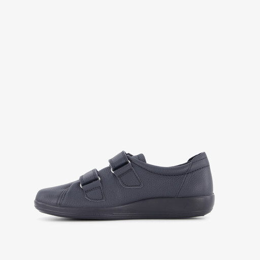 ECCO Soft 2.0 Classic leren dames sneakers met klittenband blauw