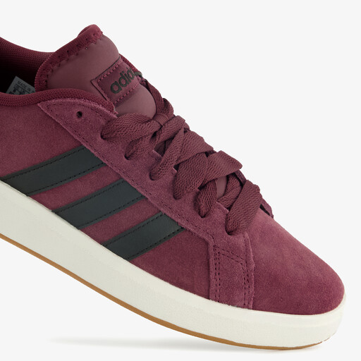 Grand Court Base 00s suede heren sneakers bordeauxrood
