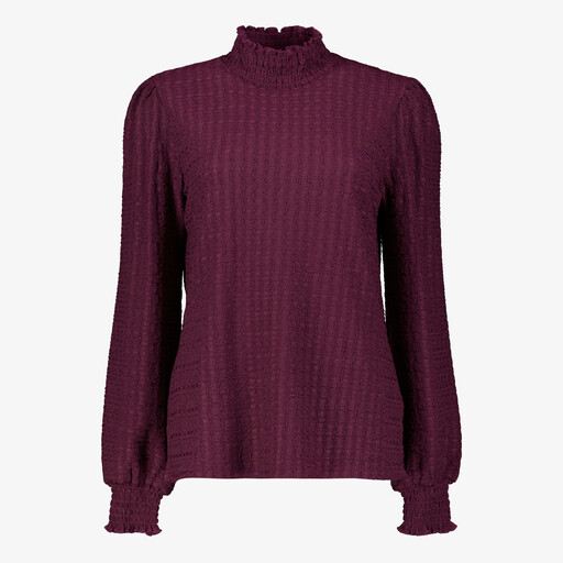 Dames top met col donkerpaars