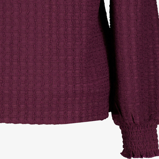 Dames top met col donkerpaars