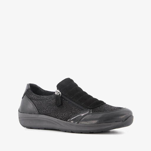 Leren dames sneakers zwart