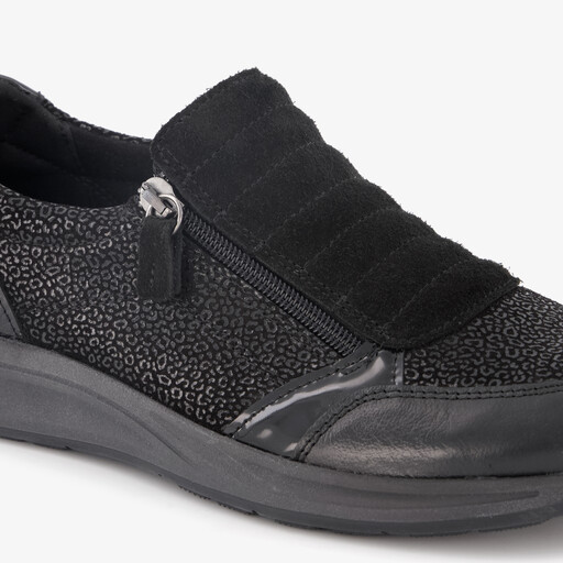 Leren dames sneakers zwart