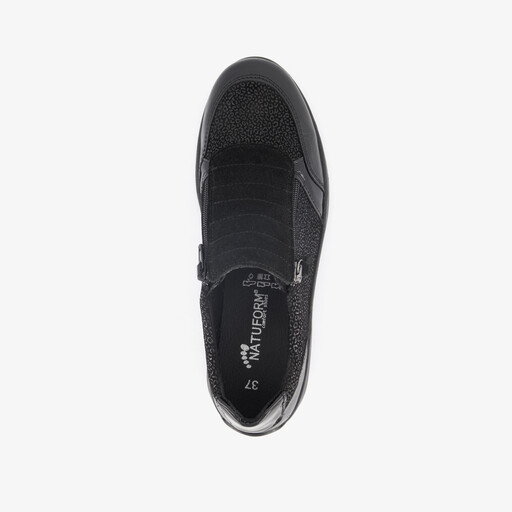 Leren dames sneakers zwart