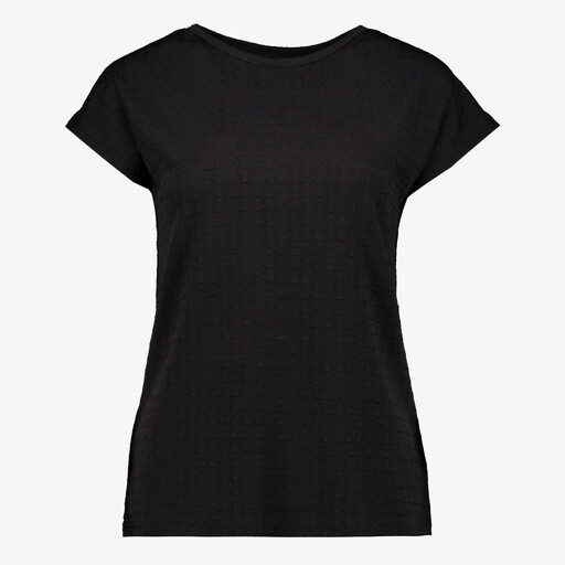 Dames T-shirt met structuur zwart