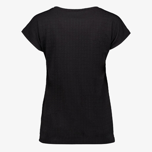 Dames T-shirt met structuur zwart