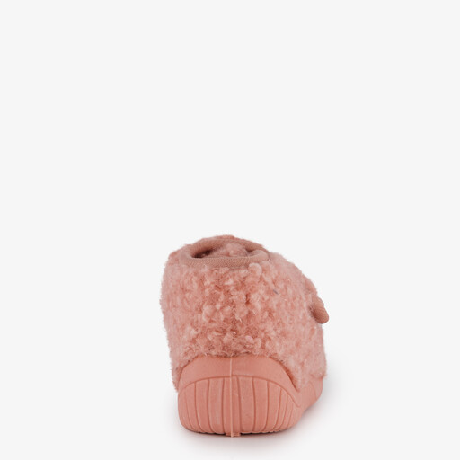 Meisjes teddy pantoffels met kat roze