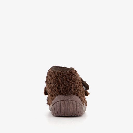 Kinder teddy pantoffels met beer bruin