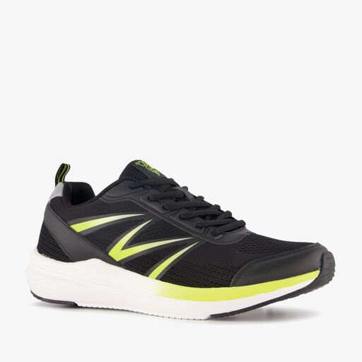 Heren hardloopschoenen zwart geel
